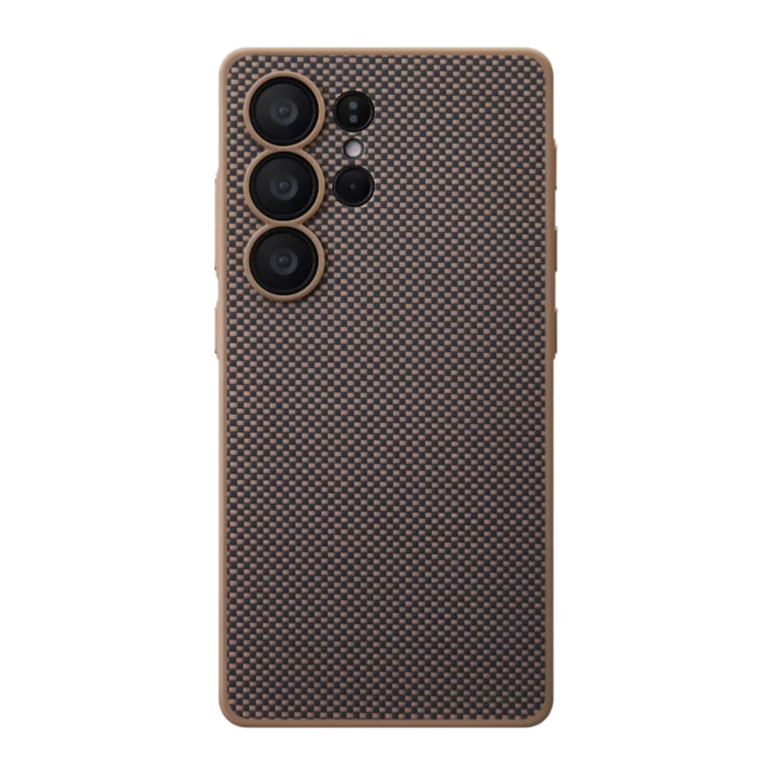 Арамидный чехол MagSafe PITAKA PinButton Case для Samsung Galaxy S25 Ultra (Black / Gold) — купить в интернет-магазине Bazaplay