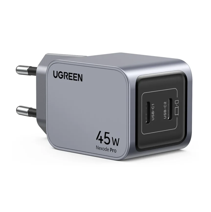 Сетевое зарядное устройство Ugreen Nexode Pro мощностью 45 Вт (2 USB-C) (GaN) (X707) — купить в интернет-магазине Bazaplay