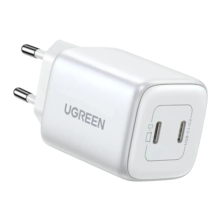 Сетевое зарядное устройство Ugreen Nexode мощностью 45 Вт (2 USB-C) (GaN) (CD294) (Белый) — купить в интернет-магазине Bazaplay