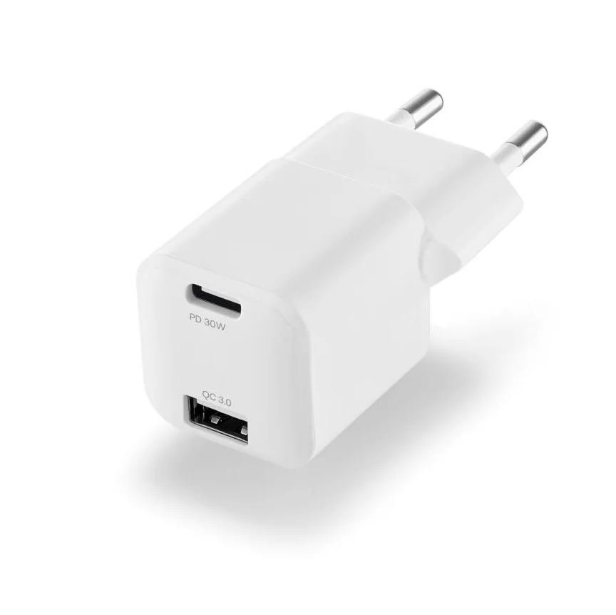 Сетевое зарядное устройство uBear Pulse Dual мощностью 30 Вт (USB-C, USB-A) (GaN) — купить в интернет-магазине Bazaplay