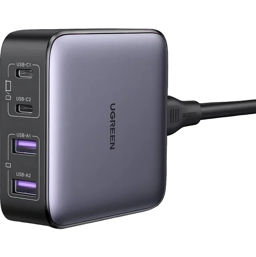 Сетевое зарядное устройство Ugreen Nexode мощностью 65 Вт (3 USB-C, USB-A) (GaN) (CD327) — купить в интернет-магазине Bazaplay