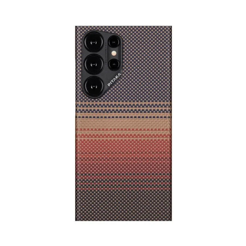 Арамидный чехол MagSafe PITAKA Sunset Moonrise Tactile Woven Case для Samsung Galaxy S24 Ultra (Sunset) — купить в интернет-магазине Bazaplay
