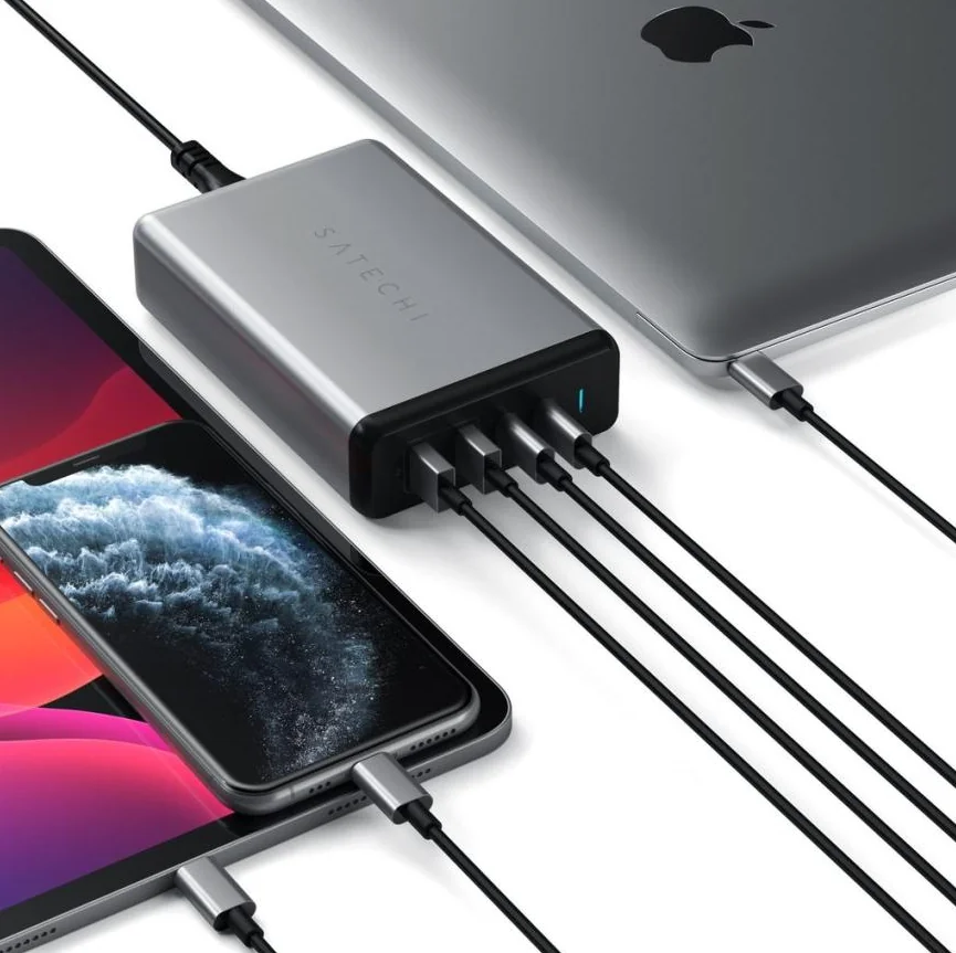 Сетевое зарядное устройство Satechi мощностью 108 Вт (2 USB-C, 2 USB-A) — купить в интернет-магазине Bazaplay