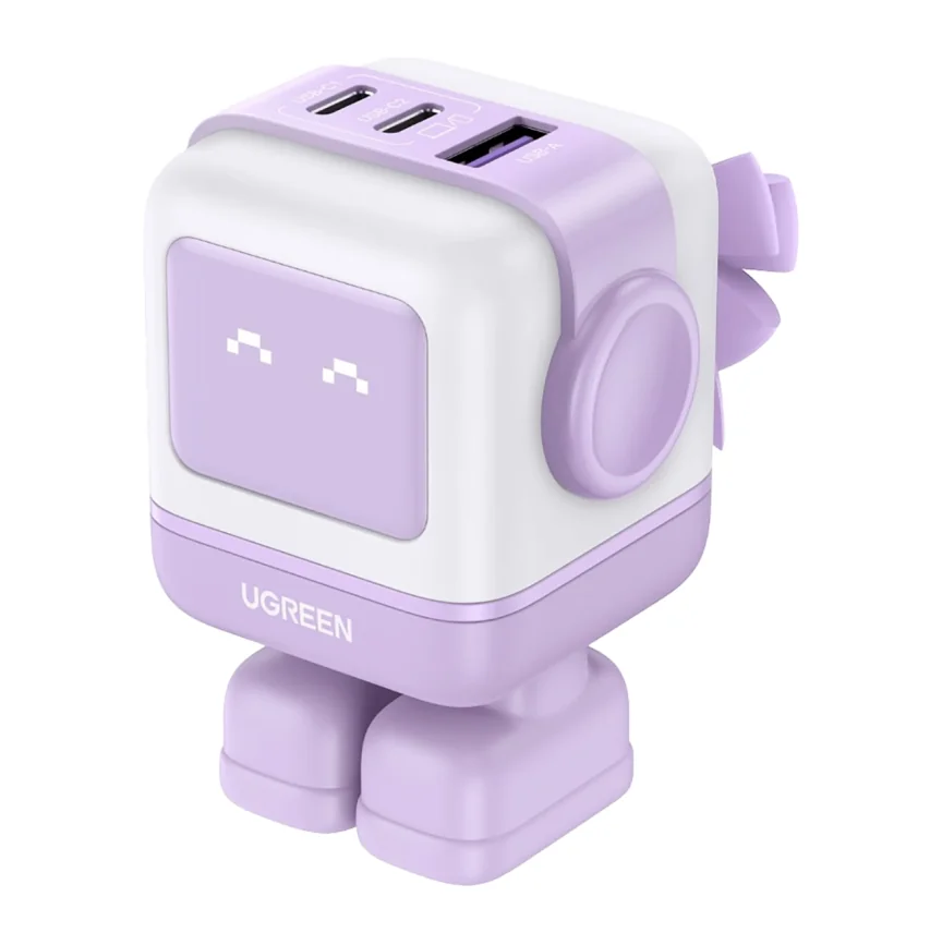 Сетевое зарядное устройство Ugreen Uno RG мощностью 65 Вт (2 USB-C, USB-A) (GaN) (CD361) (Purple) — купить в интернет-магазине Bazaplay