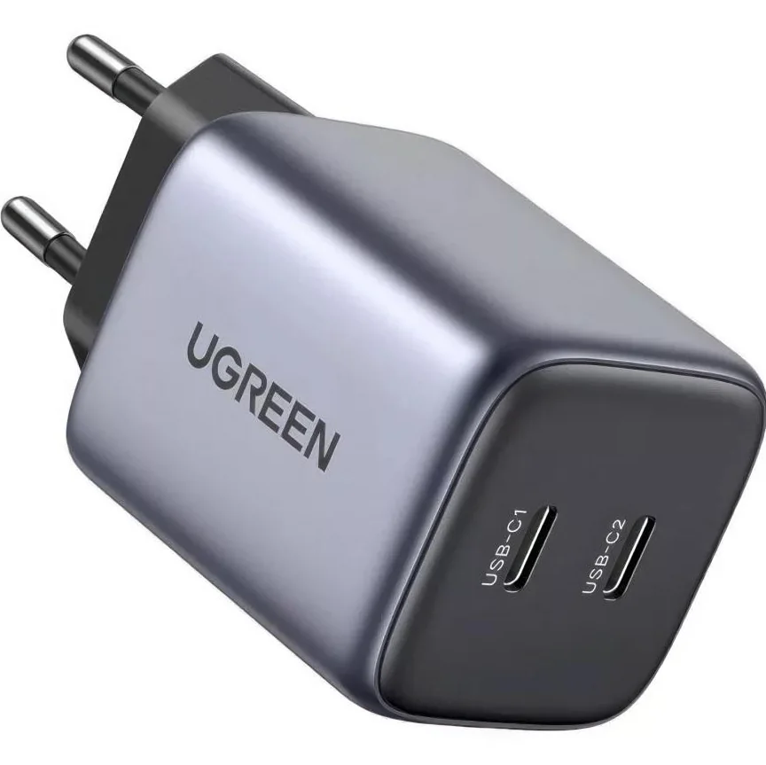 Сетевое зарядное устройство Ugreen Nexode мощностью 45 Вт (2 USB-C) (GaN) (CD294) (Черный) — купить в интернет-магазине Bazaplay