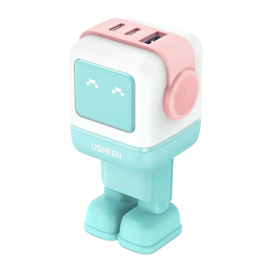 Сетевое зарядное устройство Ugreen Uno RG мощностью 65 Вт (2 USB-C, USB-A) (GaN) (CD361) (Pink Blue) — купить в интернет-магазине Bazaplay