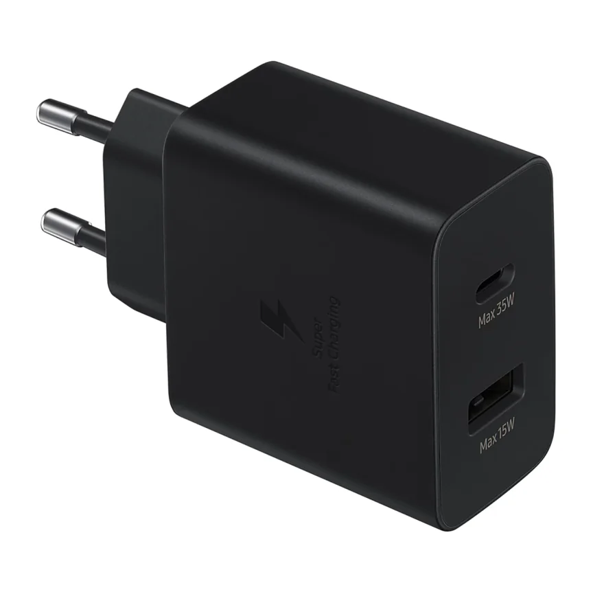 Сетевое зарядное устройство Samsung Duo мощностью 35 Вт (USB-C, USB-A) (EP-TA220) — купить в интернет-магазине Bazaplay
