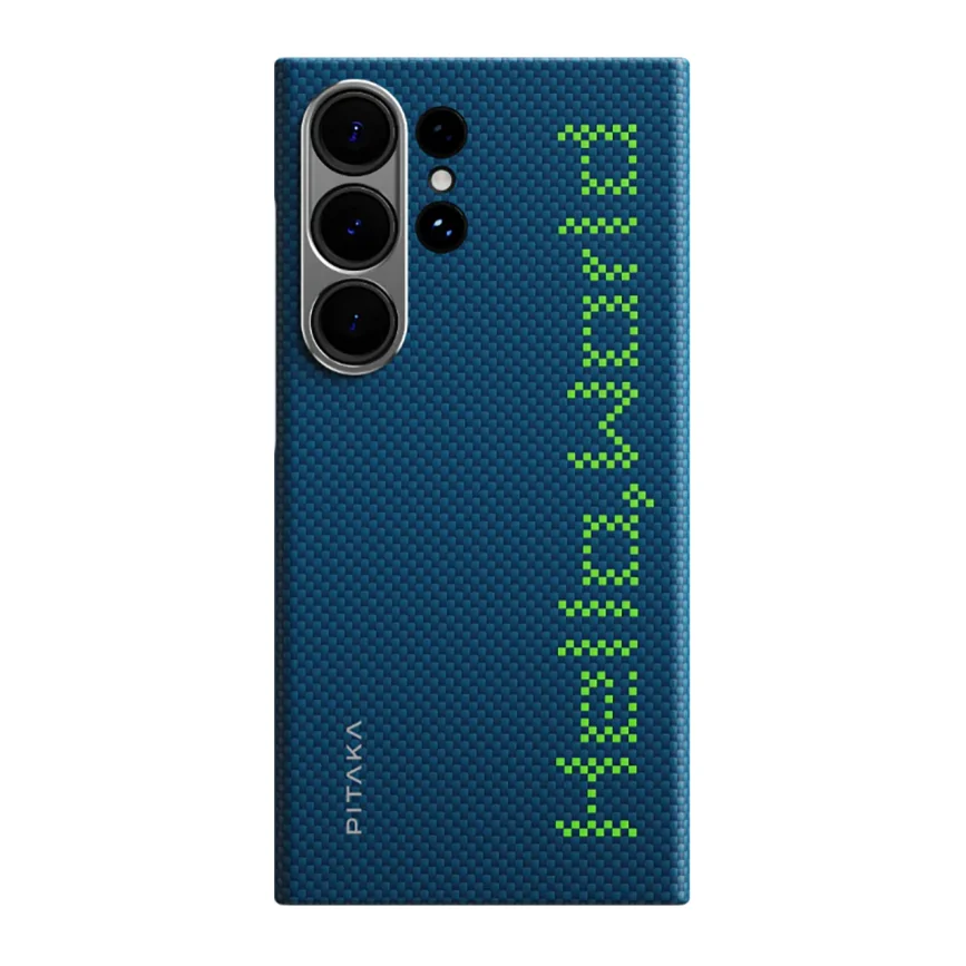 Арамидный чехол MagSafe PITAKA Hello World Luminous Tactile Woven Case для Samsung Galaxy S24 Ultra — купить в интернет-магазине Bazaplay