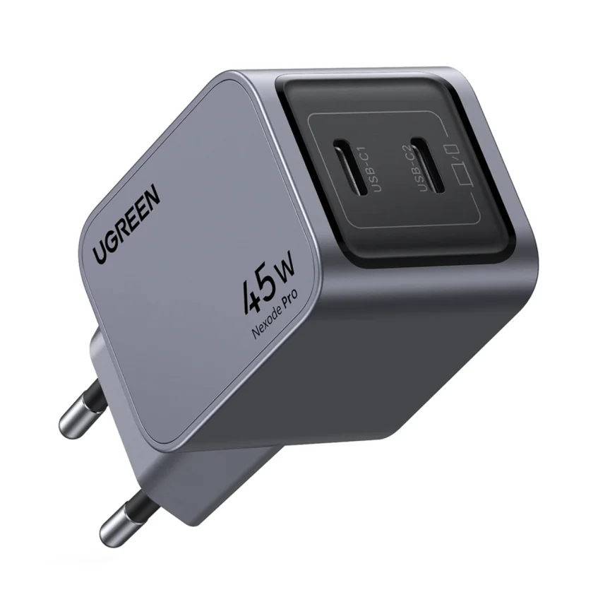 Сетевое зарядное устройство Ugreen Nexode Pro мощностью 45 Вт (2 USB-C) (GaN) (X707) — купить в интернет-магазине Bazaplay