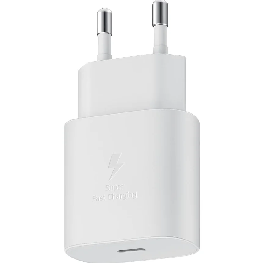 Сетевое зарядное устройство Samsung мощностью 25 Вт (USB-C) и кабель USB-C (1 м) (EP-TA800) (White) — купить в интернет-магазине Bazaplay