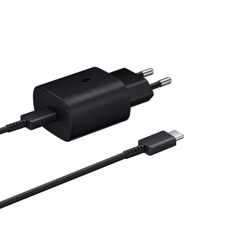 Сетевое зарядное устройство Samsung мощностью 25 Вт (USB-C) и кабель USB-C (1 м) (EP-TA800) (Black) — купить в интернет-магазине Bazaplay