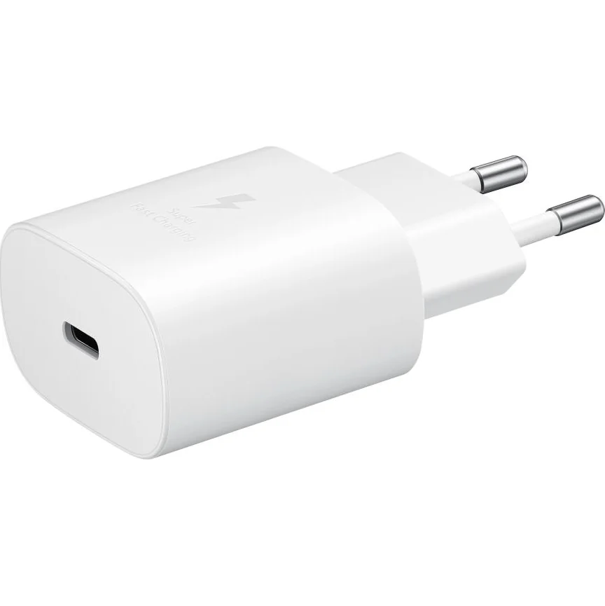 Сетевое зарядное устройство Samsung мощностью 25 Вт (USB-C) и кабель USB-C (1 м) (EP-TA800) (White) — купить в интернет-магазине Bazaplay